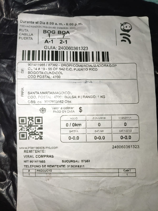 Producto recibido por Luis M.